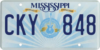 MS license plate CKY848