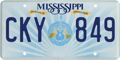 MS license plate CKY849