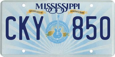 MS license plate CKY850