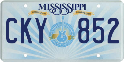MS license plate CKY852