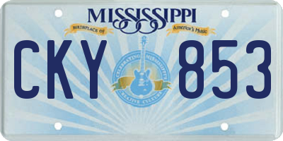 MS license plate CKY853