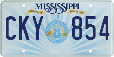 MS license plate CKY854
