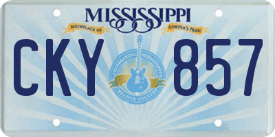 MS license plate CKY857