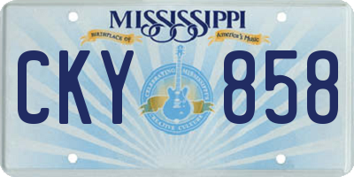 MS license plate CKY858