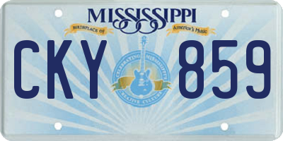MS license plate CKY859