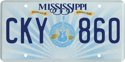 MS license plate CKY860