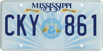 MS license plate CKY861