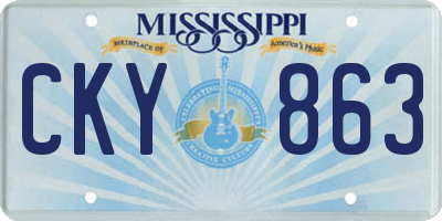 MS license plate CKY863