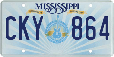 MS license plate CKY864