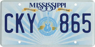 MS license plate CKY865