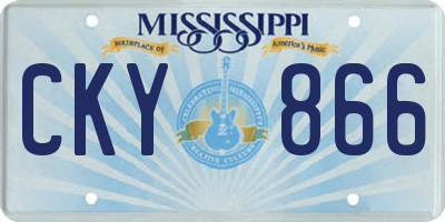 MS license plate CKY866