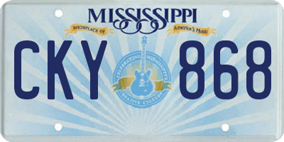 MS license plate CKY868