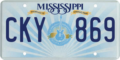 MS license plate CKY869