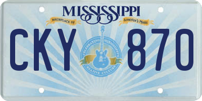 MS license plate CKY870