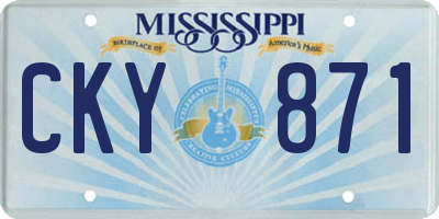 MS license plate CKY871