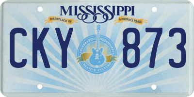 MS license plate CKY873