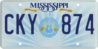 MS license plate CKY874