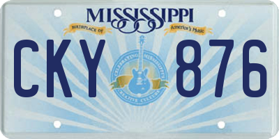 MS license plate CKY876