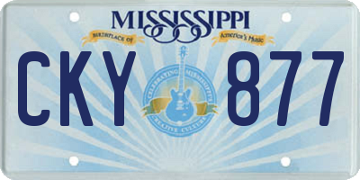 MS license plate CKY877