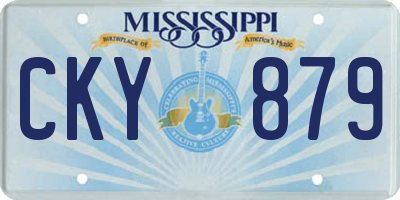 MS license plate CKY879
