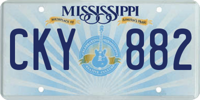 MS license plate CKY882