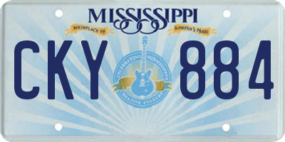 MS license plate CKY884