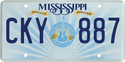 MS license plate CKY887