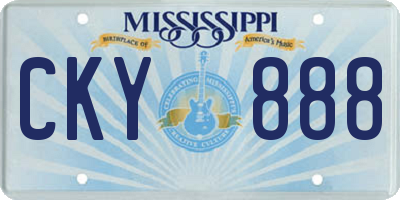 MS license plate CKY888