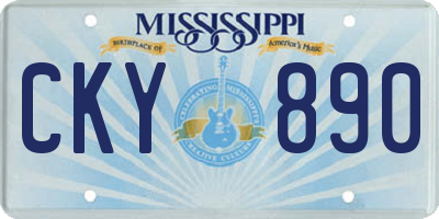 MS license plate CKY890
