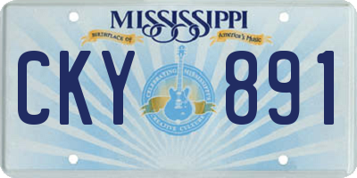 MS license plate CKY891