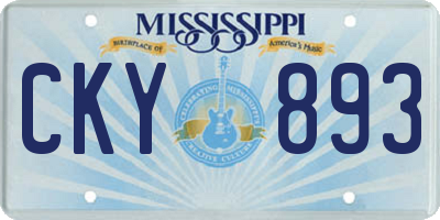 MS license plate CKY893
