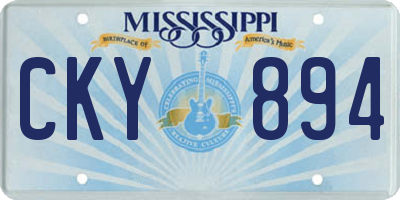 MS license plate CKY894