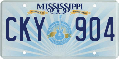 MS license plate CKY904