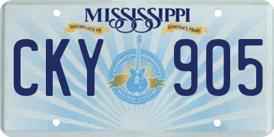 MS license plate CKY905