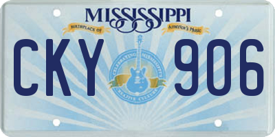 MS license plate CKY906