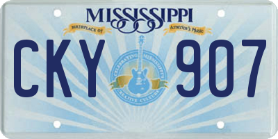 MS license plate CKY907