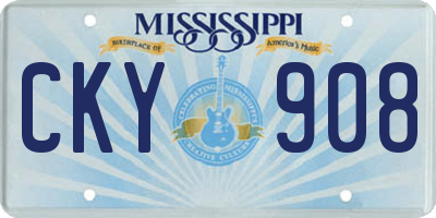 MS license plate CKY908