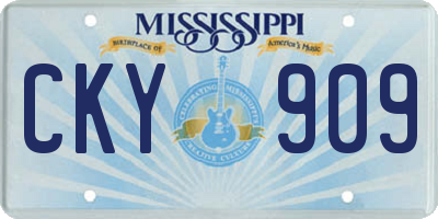 MS license plate CKY909