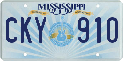 MS license plate CKY910