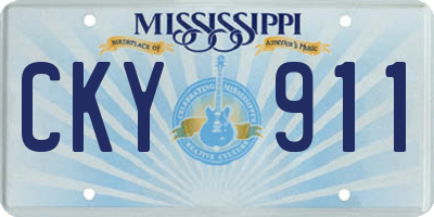 MS license plate CKY911