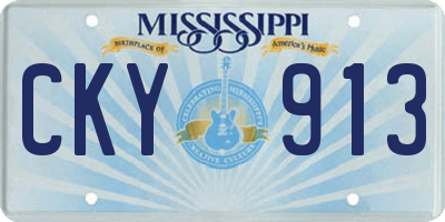 MS license plate CKY913