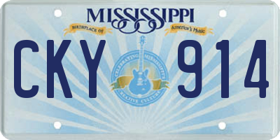 MS license plate CKY914
