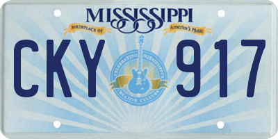 MS license plate CKY917