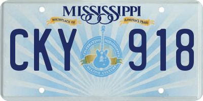 MS license plate CKY918