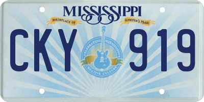 MS license plate CKY919