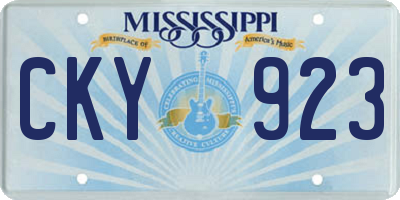 MS license plate CKY923