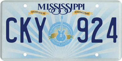 MS license plate CKY924