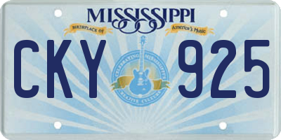 MS license plate CKY925
