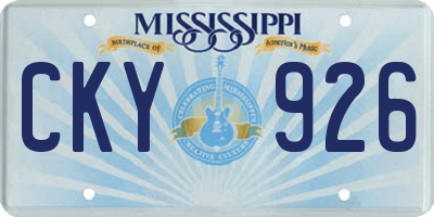 MS license plate CKY926