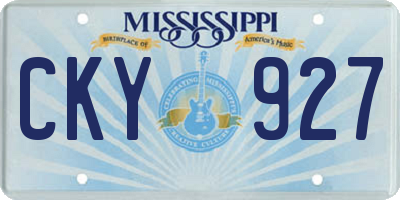 MS license plate CKY927